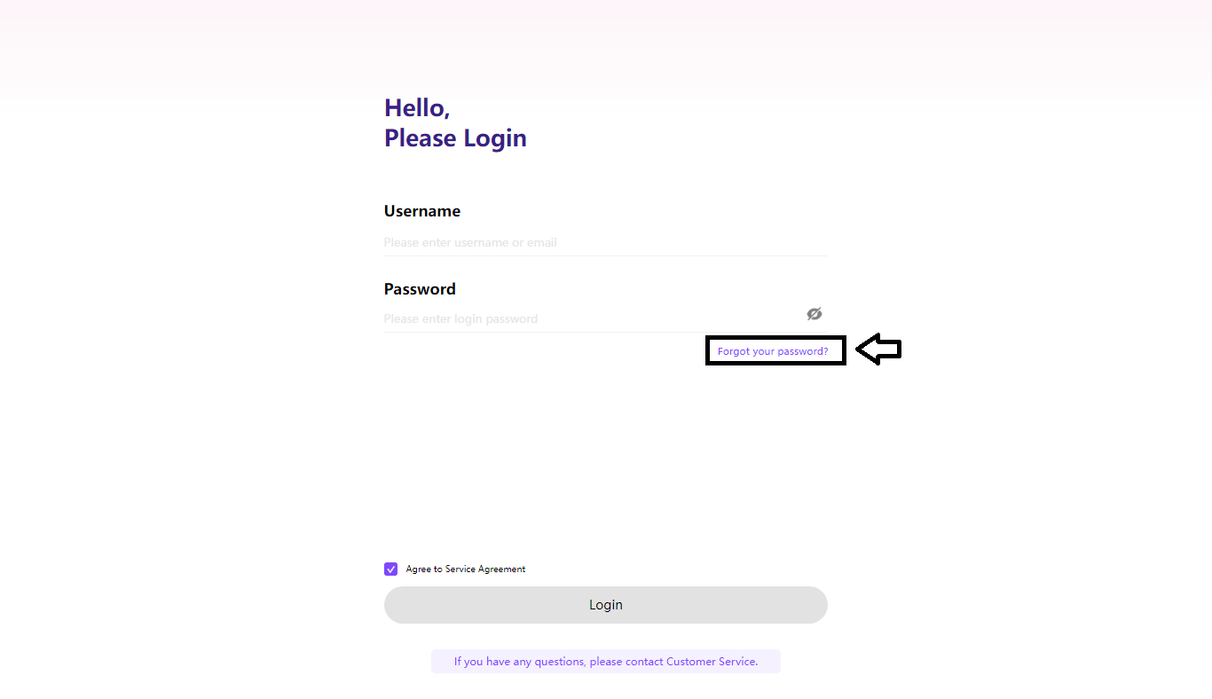 click on forgot password in hyperverse portal login page